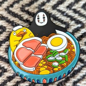Funny "no-face" and ramen pin